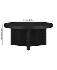 Hudson & Canal Holm 32" Wide Round Fluted Coffee Table