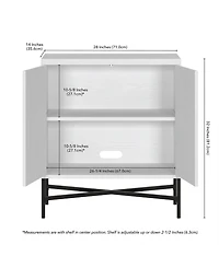 Hudson & Canal Brighton 28" Wide Rectangular Fluted Accent Cabinet