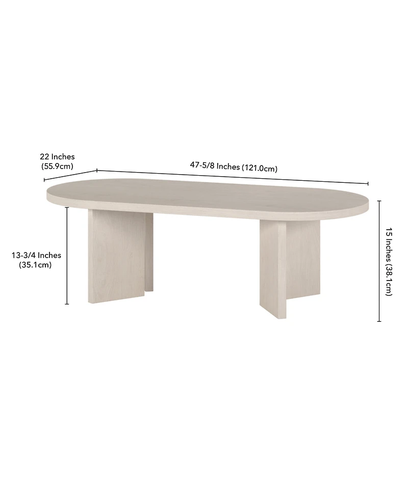 Hudson & Canal Alma 48" Wide Oval Coffee Table
