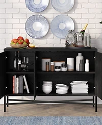 Hudson & Canal Brighton 48" Wide Rectangular Fluted Buffet Table