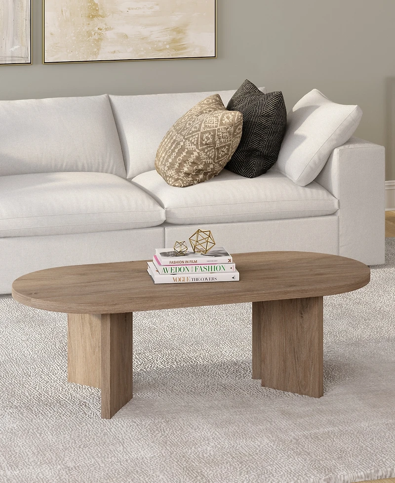 Hudson & Canal Alma 48" Wide Oval Coffee Table