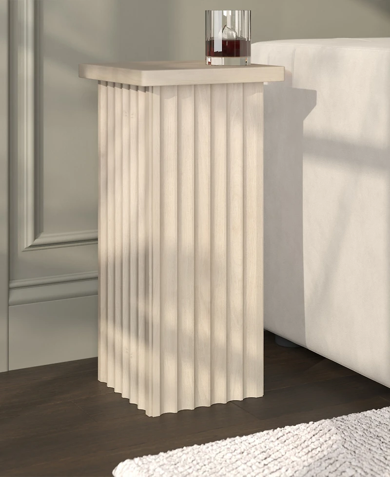 Hudson & Canal Bourne 22" Wide Square Fluted Side Table