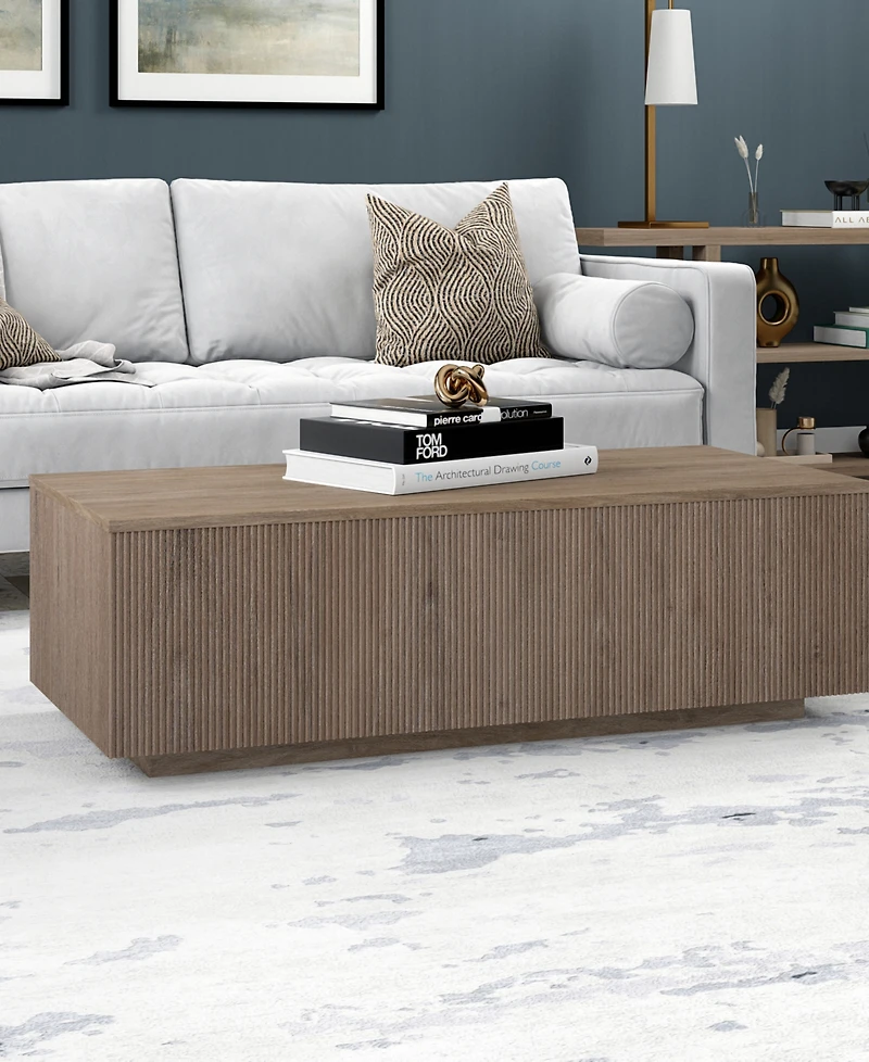 Hudson & Canal Reyes 48" Wide Rectangular Fluted Coffee Table
