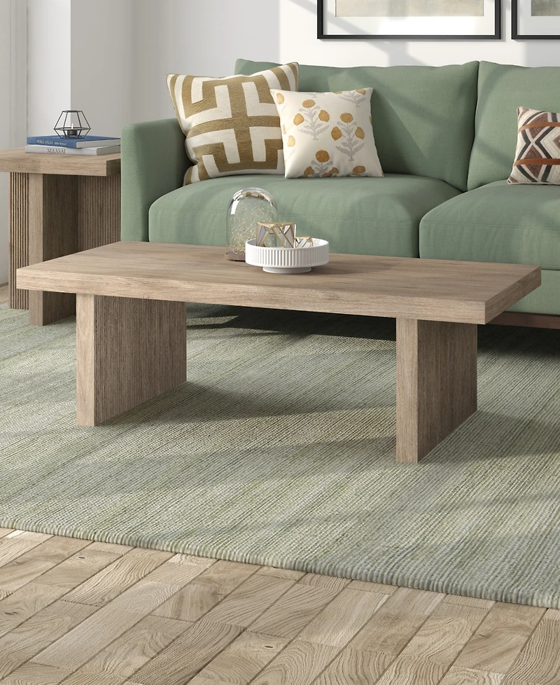 Hudson & Canal Soren 48" Wide Rectangular Fluted Coffee Table