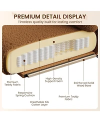 gaomon Modern Accent Chair with Metal Frame, Upholstered in Plush 420g Teddy Sherpa Fabric Cozy Reading Chair