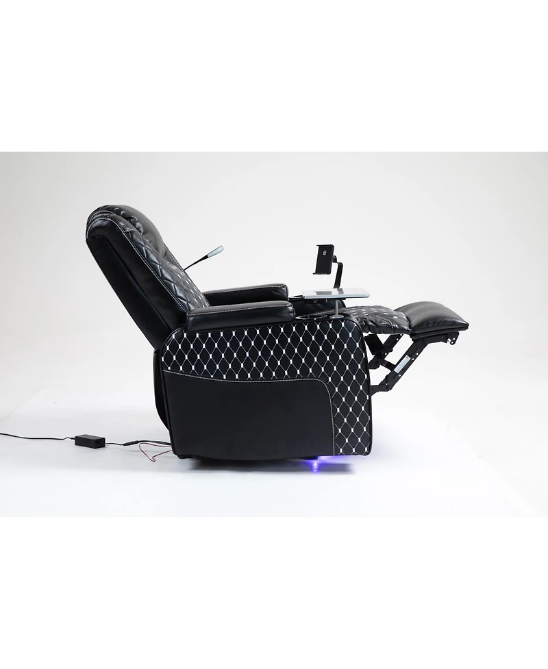 Clihome Power Zero Gravity Recliner with Multifunctional Features - Storage Armrest & Cup Holder - Laptop Table & Phone Holder- Reading Light