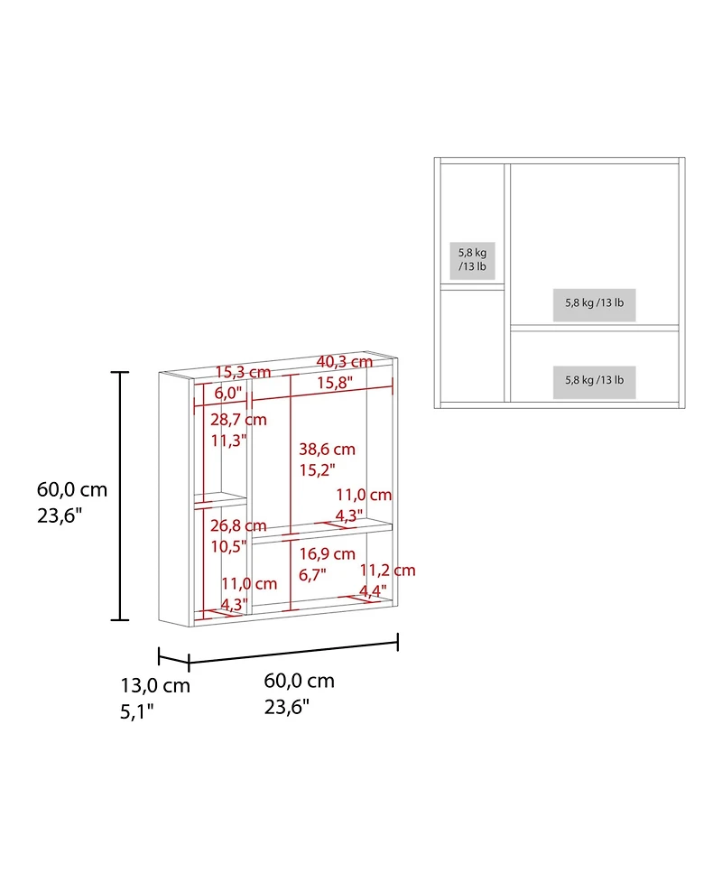 Fm Furniture Kenya Medicine Cabinet, Mirror, Double Door, Four Interior Shelves
