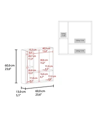 Fm Furniture Kenya Medicine Cabinet, Mirror, Double Door, Four Interior Shelves