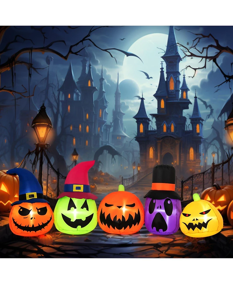9 Ft Inflatable Pumpkin Patch Family Blow up Yard Halloween