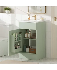 Sillysis Bathroom Vanity with Sink, Painted Mdf Cabinet, Soft Close Door, Adjustable Shelf & Organizer for Small Spaces