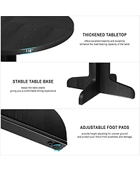 gaomon 47 Inch Round Dining Table for 4-6 People,with Wooden Tabletop and Legs(Only Table