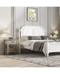 gaomon Wood Bedside Table With 1 Drawer and Open Storage Shelf