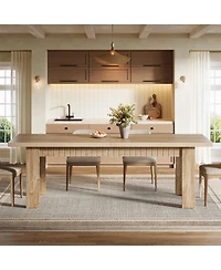 Tribesigns 79 Inch Wood Dining Table for 6-8 People, Extra Long Kitchen Table