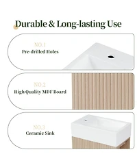 Sillysis Bathroom Vanity with Sink, Mdf Storage Cabinet, Two-Tier Shelf & Left or Right Orientation for Small Bathrooms