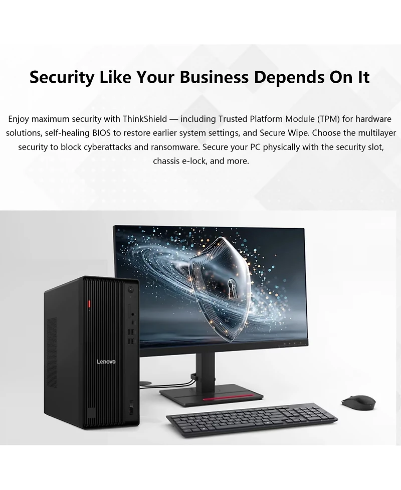 Lenovo ThinkCentre M70s Gen 6 Business Desktop, Intel Core Ultra 5 225, 64GB DDR5, 2TB Ssd, Wi-Fi 6, Wired Kb & Mouse, Windows 11 Pro