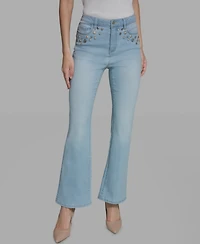 Karl Lagerfeld Paris Petite Mid-Rise Jeans