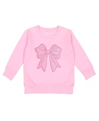 Sweet Wink Little Girls Pink Bow Sequin Patch Sweatshirt