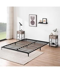 gaomon 6 Inch Low Bed Frame with Steel Slat Support, Low Profile Full Metal Platform Bed Frame No Box Spring Needed