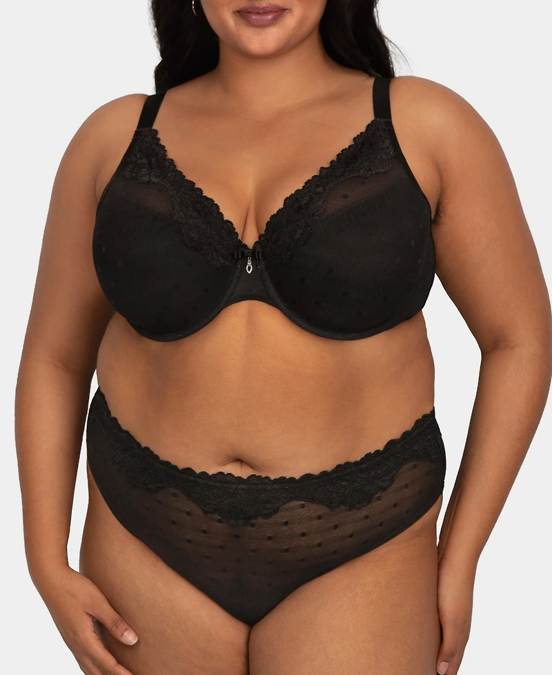 Curvy Couture Women's Sheer Whisper Plunge T-Shirt Bra