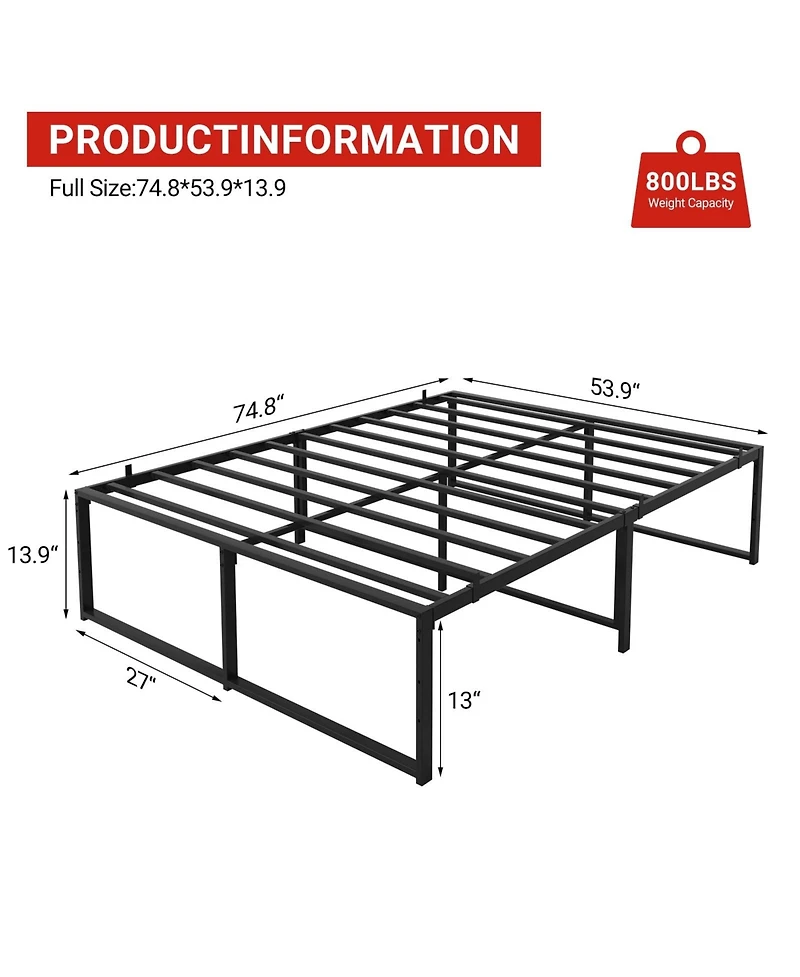gaomon Metal Platform Bed Frame Noise Free Strong Support Slats 800 Lbs Capacity No Box Spring Heavy Duty