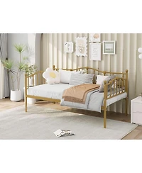 gaomon Twin Daybed Frame Metal Platform Sofa Bed Headboard Storage No Box Spring Heavy Duty Steel Slats