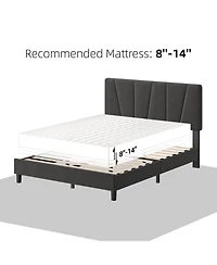 gaomon Bed Frame with Headboard-Strong Wooden Slats-Easy Assembly-No Box Spring Needed.