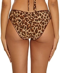 Becca Women's Safari Leopard Adela Reversible Hipster Swim Bottoms