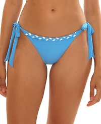 Becca Women's Rib Braided Moderate-Coverage Swim Bottoms