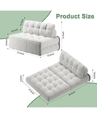 gaomon Folding Sofa Bed, Futon Sofa Bed, Floor Folding Couch for Living Room, Convertible Sleeper Chair with Pillow Foldable Mattress Back Support