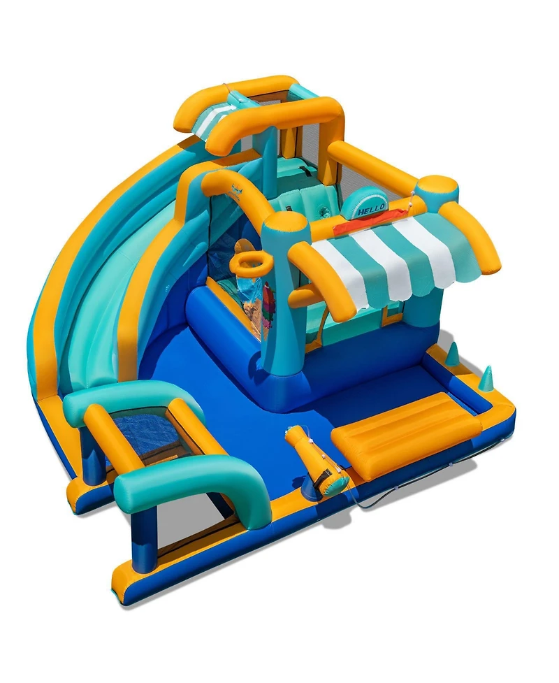 Mecale Inflatable Water Slide Bounce House Jump Castle with Water Cannon