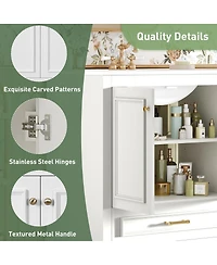 Sillysis 30 Bathroom Vanity with Ceramic Sink, Drawer & 2 Soft Close Doors, Adjustable Shelf Storage for Modern Bathrooms