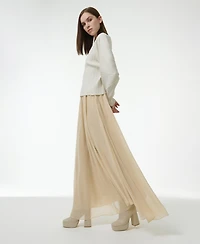 Leem Women's Elasticated Waist Asymmetric Skirt