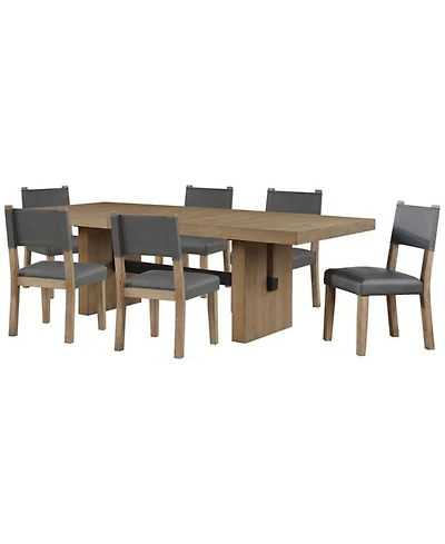 Macai 7-Pc. Wood Dining Set