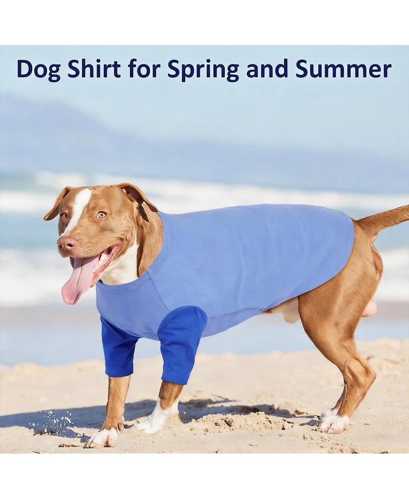 Aronkl 2 Pack Breathable Cotton Spandex Dog T-shirts for Year-Round Comfort