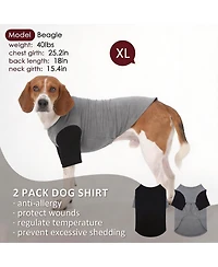 Aronkl 2 Pack Breathable Cotton Spandex Dog T-shirts for Year-Round Comfort