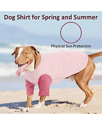 Aronkl 2 Pack Breathable Cotton Spandex Dog T-shirts for Year-Round Comfort