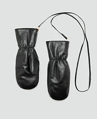 Mango Women's Leather Mittens