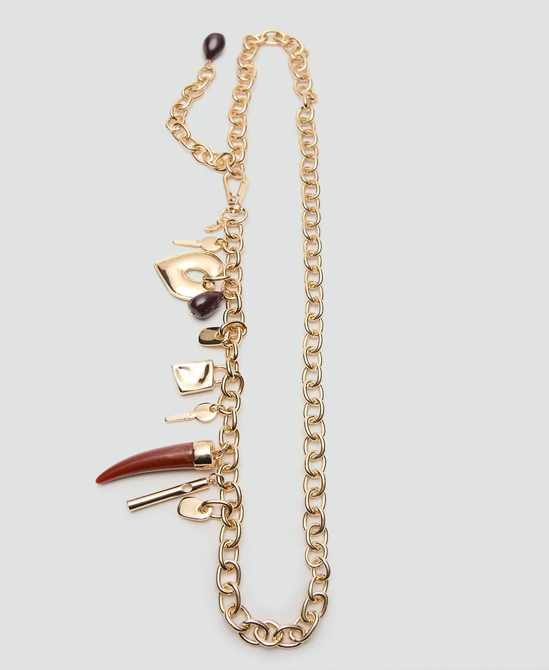 Mango Women's Hanging Pieces Metal Belt