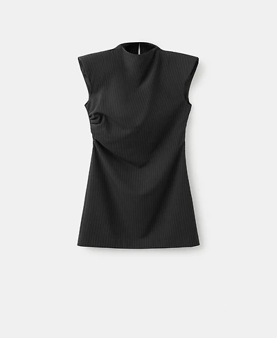 Mango Women's Cut-Out Pinstripe Dress