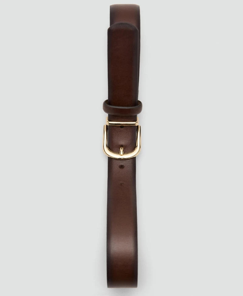 Mango Women's Buckle Leather Belt