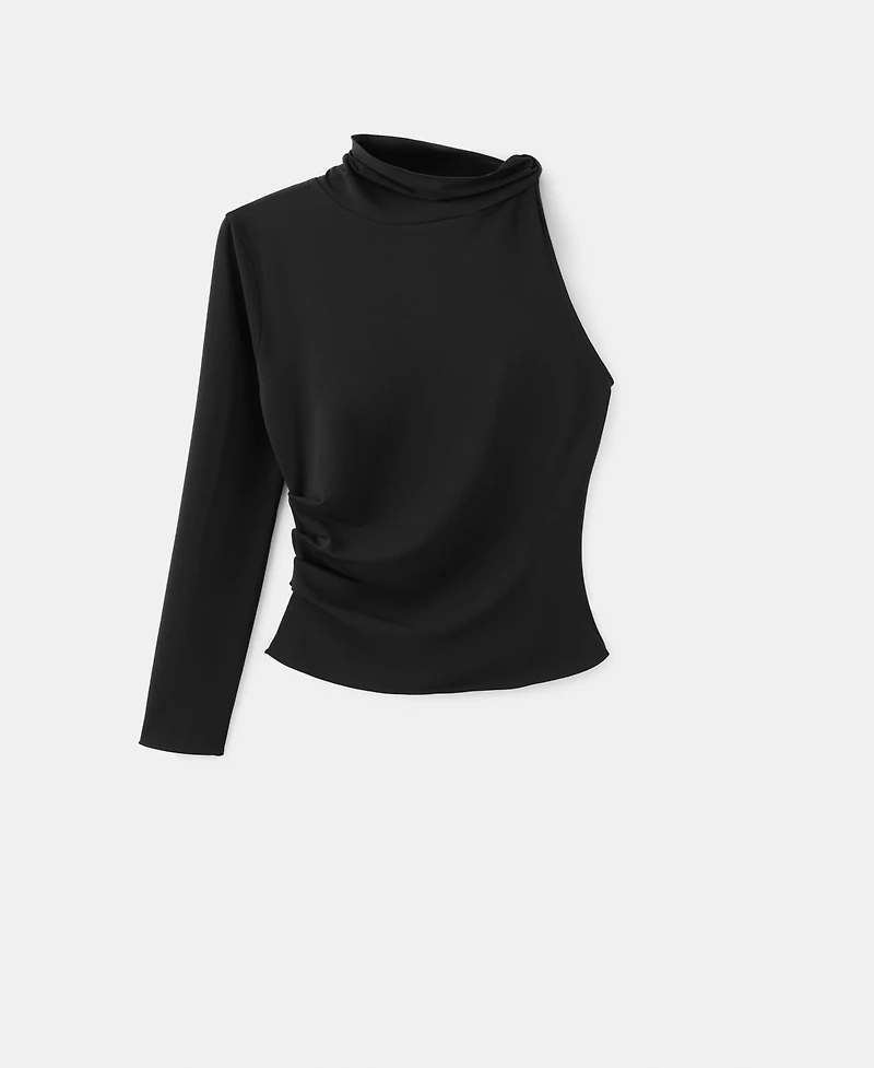Mango Women's Asymmetrical Long-Sleeve T-Shirt