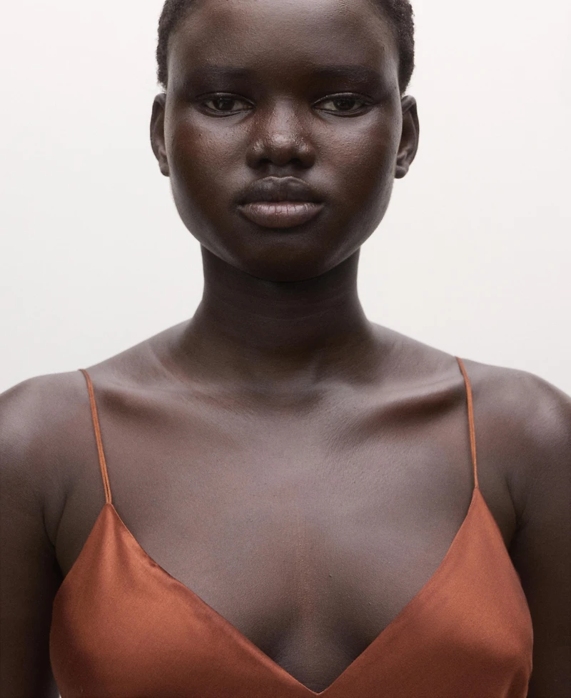 Mango Women's Satin Silk Blend Dress