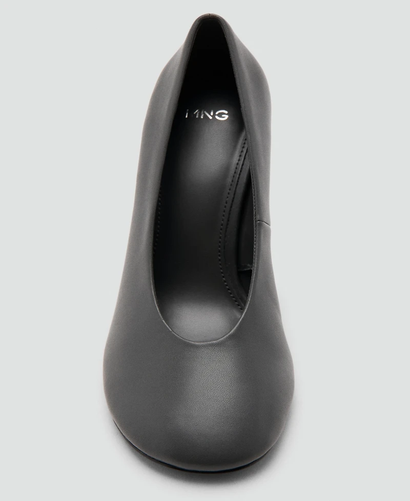 Mango Women's Round-Toe Leather High-Heeled Shoes