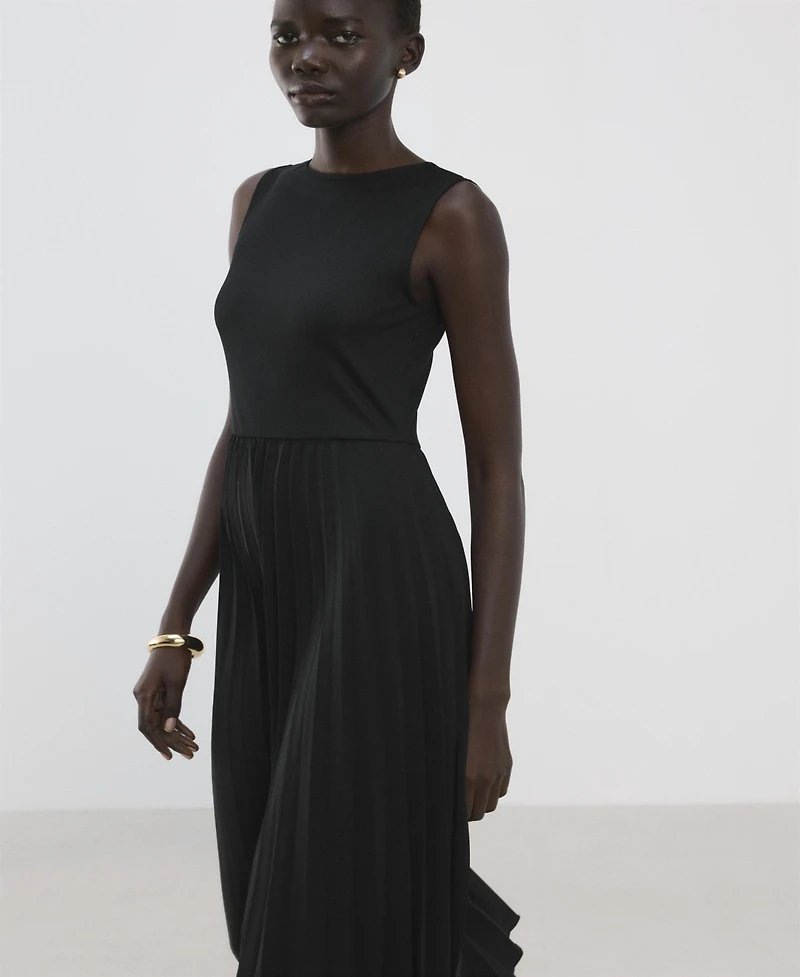 Mango Women's Pleated Long Dress