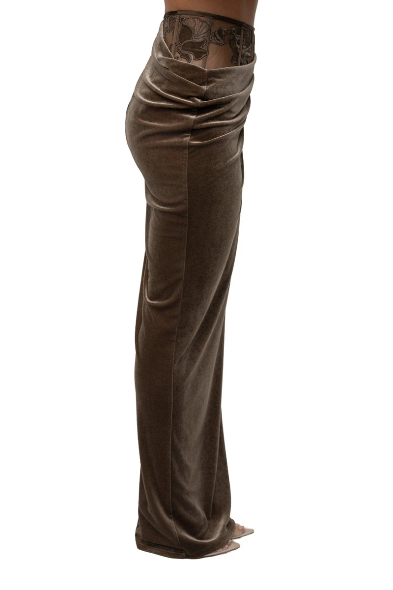 Jluxlabel Women's Velvet And Lace Maxi Skirt