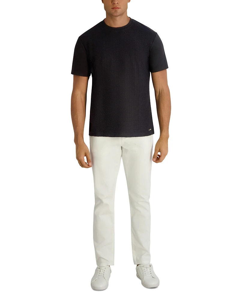 Karl Lagerfeld Paris Men's Textured Short-Sleeve Crewneck T-Shirt