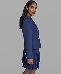 Karl Lagerfeld Paris Women's 3-Button Cropped Jacket