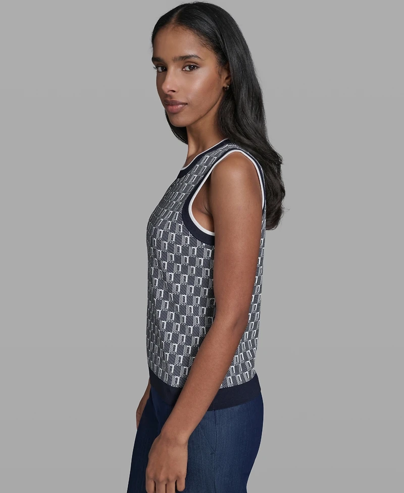 Karl Lagerfeld Paris Women's Crew Neck Sleeveless Sweater