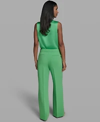 Karl Lagerfeld Paris Women's Flare Front-Zipper Pants