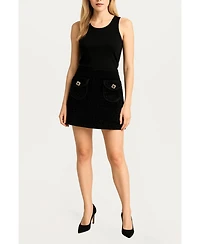 Nocturne Women's Textured Velvet Mini Skirt